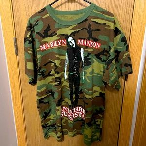 MARILYN MANSON PLEASURES CAMO T-SHIRT UNISEX XL *FIRM* NWOT